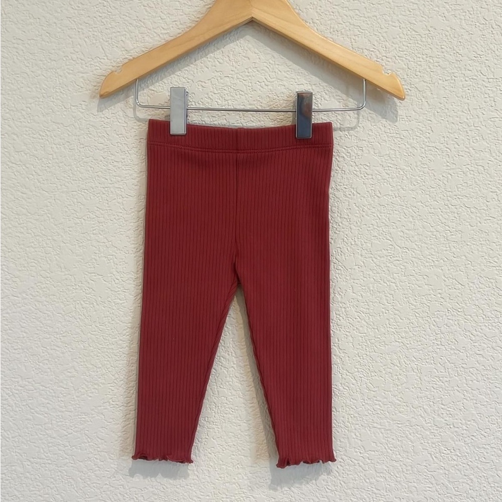 Little Co. organic ribbed leggings lettuce hem 9 months